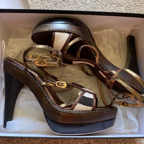 Alessandro Dell’Acqua Canapone Zebra platform strappy sandals 39/9 - Picture 11 of 11